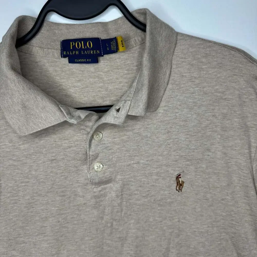 Polo Ralph Lauren Classic Fit Tan Short Sleeve Polo Shirt Men's Large